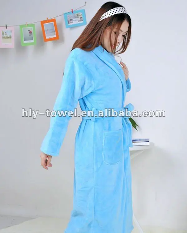 sexy blue waffle bath robe for women