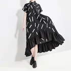 New 2019 women's summer long black striped shirt dress casual dress women clothing 5050