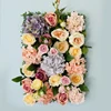 Wedding floral decoration white blush pink blue rose peony flower wall backdrop panels artificial flower wall for home decor