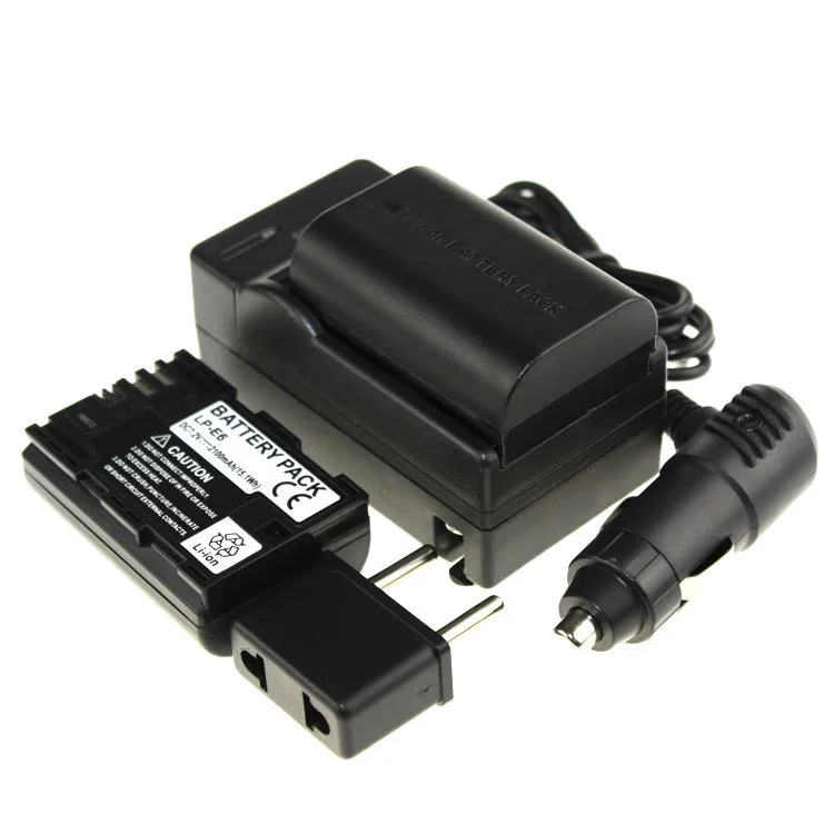 (5pcs/set) 3pcs LP-E6 LPE6 LP E6 2100mAh Rechargeable Camera Li-ion Battery + Charger + Car Charger For Canon 5D Mark II 7D 60D