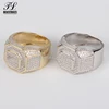 K gold silver optional pave 316l stainless steel rings with diamond+14 kt filled rings