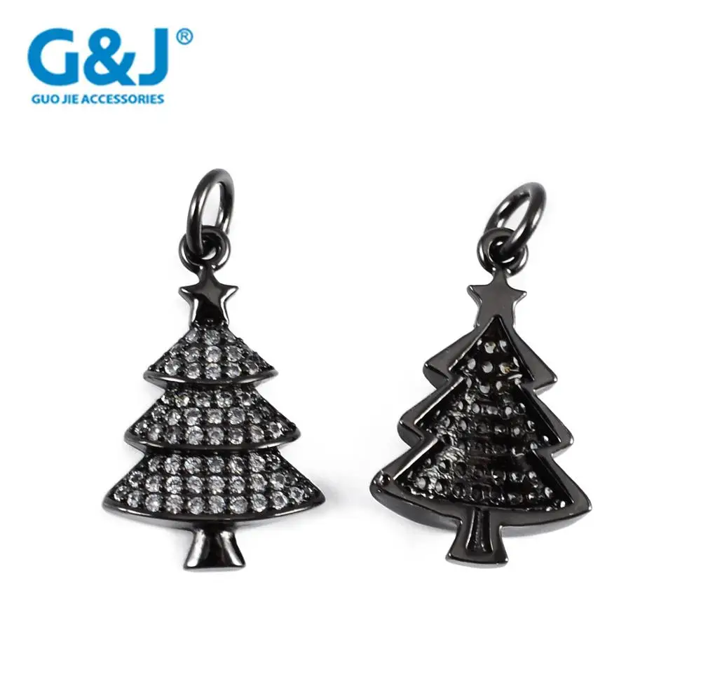 GuoJie brand micro pave CZ zircon accessories jewelry bracelet acrylic charm pendants