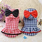 Japanese and Korean Style Thermo Pet Dog Dress Small Dogs Girls Clothes with Bow