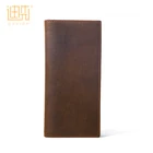 Fashion built-in zipper genuine leather long wallet for wholesale customization