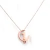 Yiwu Meise Charming Stainless Steel Moon and cute cat rose gold necklace