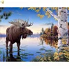 2018 new design rhino landscapes hand make diy stone wall art oil painting