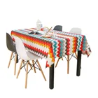 VTC-1018, Rectangular Party Table Cloths Plaid Cotton Striped Table Cover Picnic Cloth for Kitchen Home