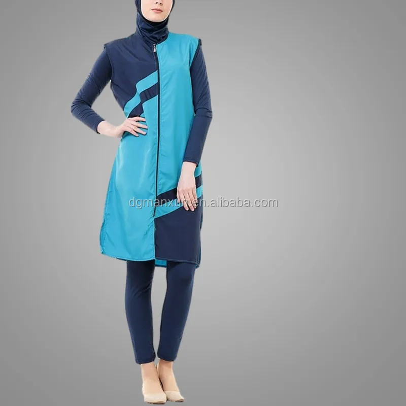 Stitching Color Muslim Lady Clothing Breathable Turkish Women Sportswear 1.jpg
