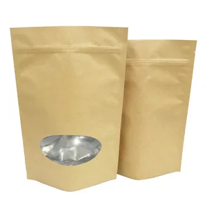 custom made biodegradable stand up zip lock kraft paper tea bag