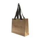 Promotion wholesale eco- friendly organic paper clothes pack shopping bag long handle folding shopping bag