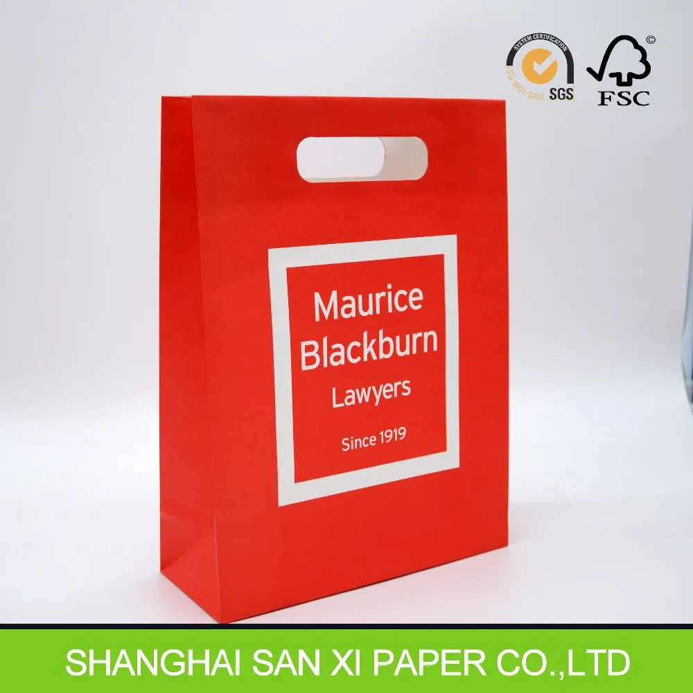 machine making die cut handle kraft paper bags wholesale