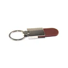 OEM promotional cheap custom souvenir metal leather keychain with your own design