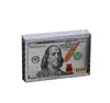 New Silver Foil Poker 100 dollars Style Plastic Poker Playing Cards Waterproof Cards Good Price Gambling Board Game