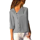 Ladies Plus Size Long Sleeve Shirts Ropa Mujer Button Casual Blouse Designs Office Women Tops