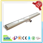 horizontal side outlet white glass linear shower drain
