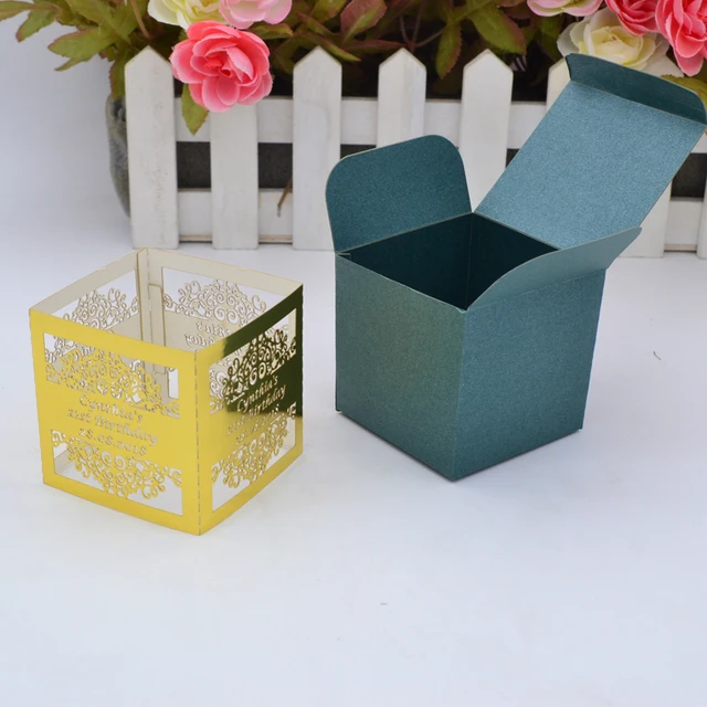 hot sale flower laser cut favor gift boxes for wedding