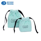 Portable luxury high end drawstring gift pouch jewelry velvet bag