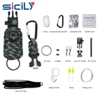 Paracord Bracelet Kit, Outdoor Survival Bracelet Camping Hiking Gear with Compass Fire Starter Whistle Fishing tools