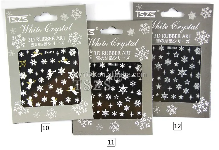 TSZS brand nail art decoration supplies snowflakes design vinyl nail sticker