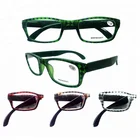 New arrival old fashion style customized color cheap slim mini plastic full frame folding reading glasses with case