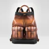 VIKEDUO Handmade Made In Guangzhou Mens Fashion Adjustable Straps Durable Custom Calf Leather Backpack Bag