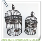Birdcage KZ150258 Set Of 2 Wrought Iron Metal Hanging Round Birdcage