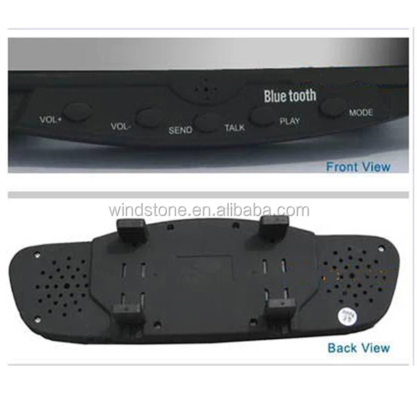 Bluetooth Handsfree Chargeable Battery Car Kit Mirror FM Earpiece FM Transmitter