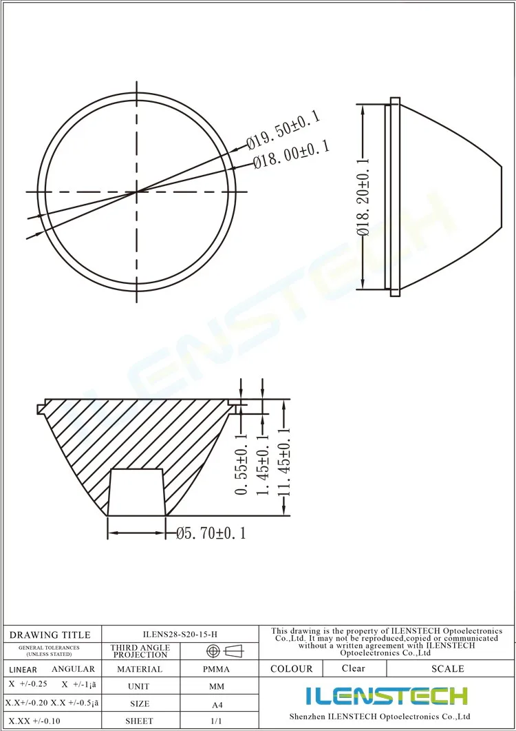 Matte surface led optical infrared with lens 15 degree lumileds pir lens