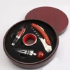 Fashional bottle opener kit 4 pieces wine tools set wood case