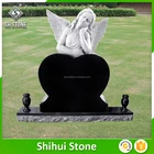 China Tombstone Black Granite Headstones China ShanXi Black Granite Angel Monuments Heart Headstone Tombstone