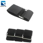 Adjustable and versatile non-slip knitted polyester coloured elastic hook and loop Strap with metal buckle