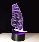 High quality 3D Multicolor Illusion Boat Touch Switch Night Light Lamp With USB Port Rechargeable Moon Night Light