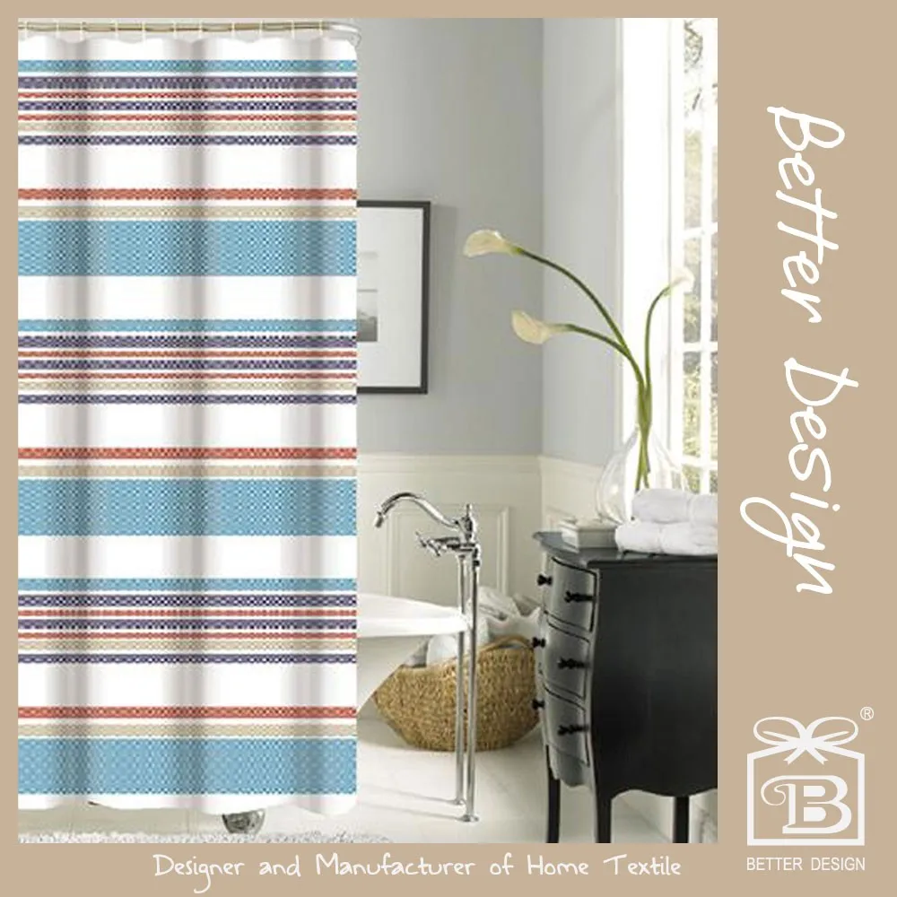 New Design Peva Printed Shower Curtain Ready Made Factory Buy Peva