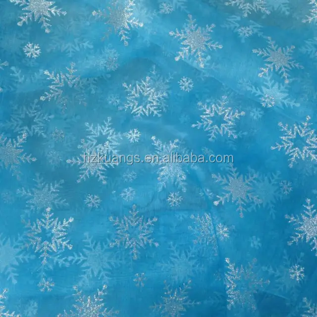 blue snowflake organza