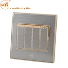 10 amp stainless steel rocker 4 gang 1 way or 2 way electric light switch for home or hotel