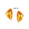 Custom solid gold jewelry manufacturer 14k ruby garnet gemstone stud earrings