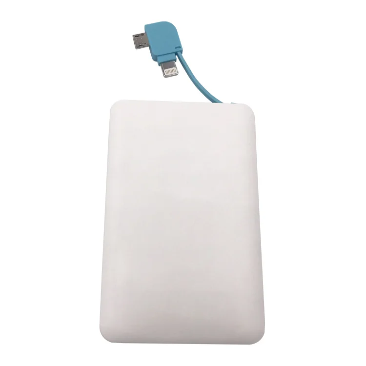 Portable Ultra Thin 2500 mAh Credit Card Power Bank ,Built-In All-in-One Cable for iOS and Android Devices - ANKUX.COM