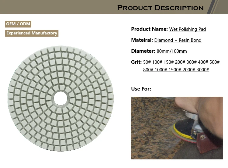 Diamond Polishing Pads 4/" Wet//Dry Granite Marble Concrete Stone 10PC Grit 150