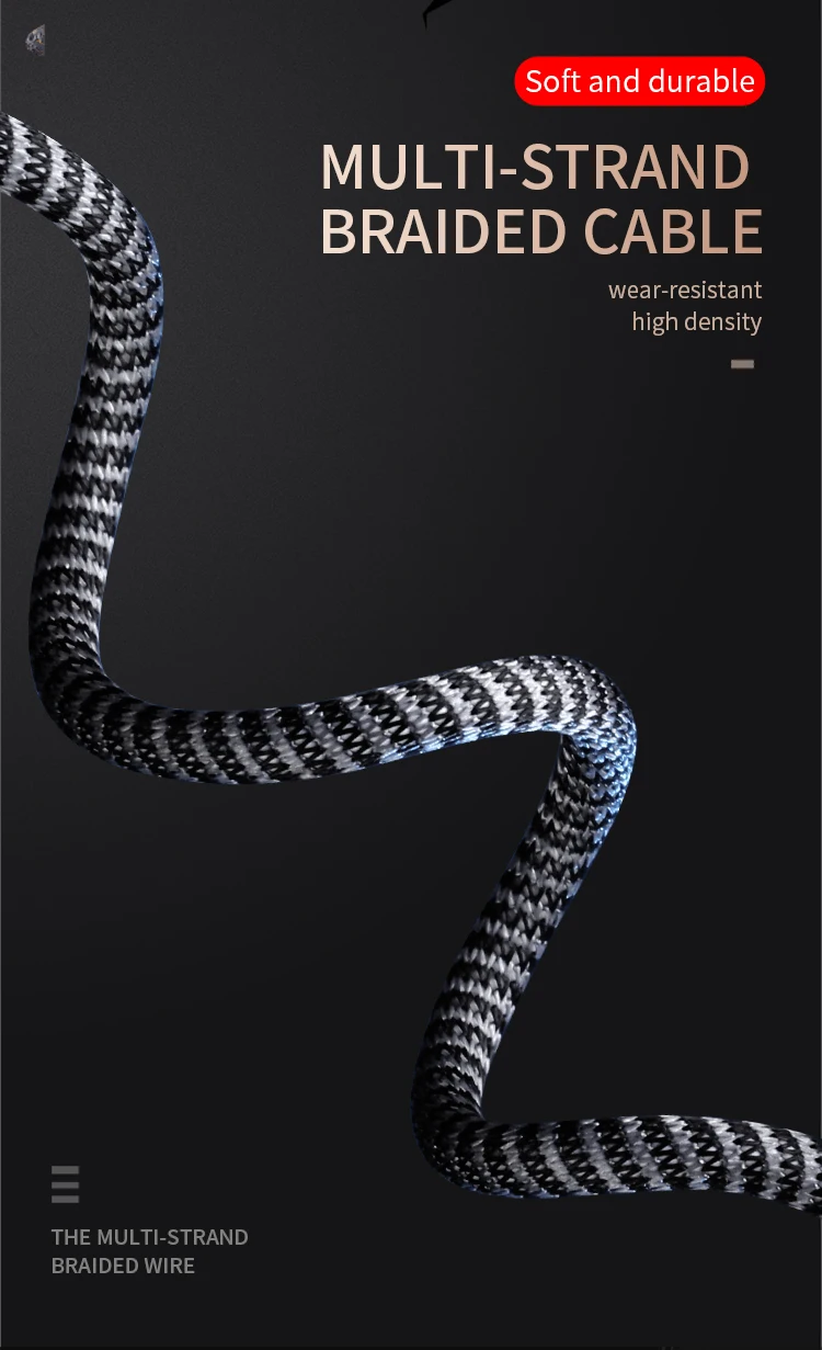 Xiaohe factory best selling braided cable led usb cable nylon - ANKUX.COM
