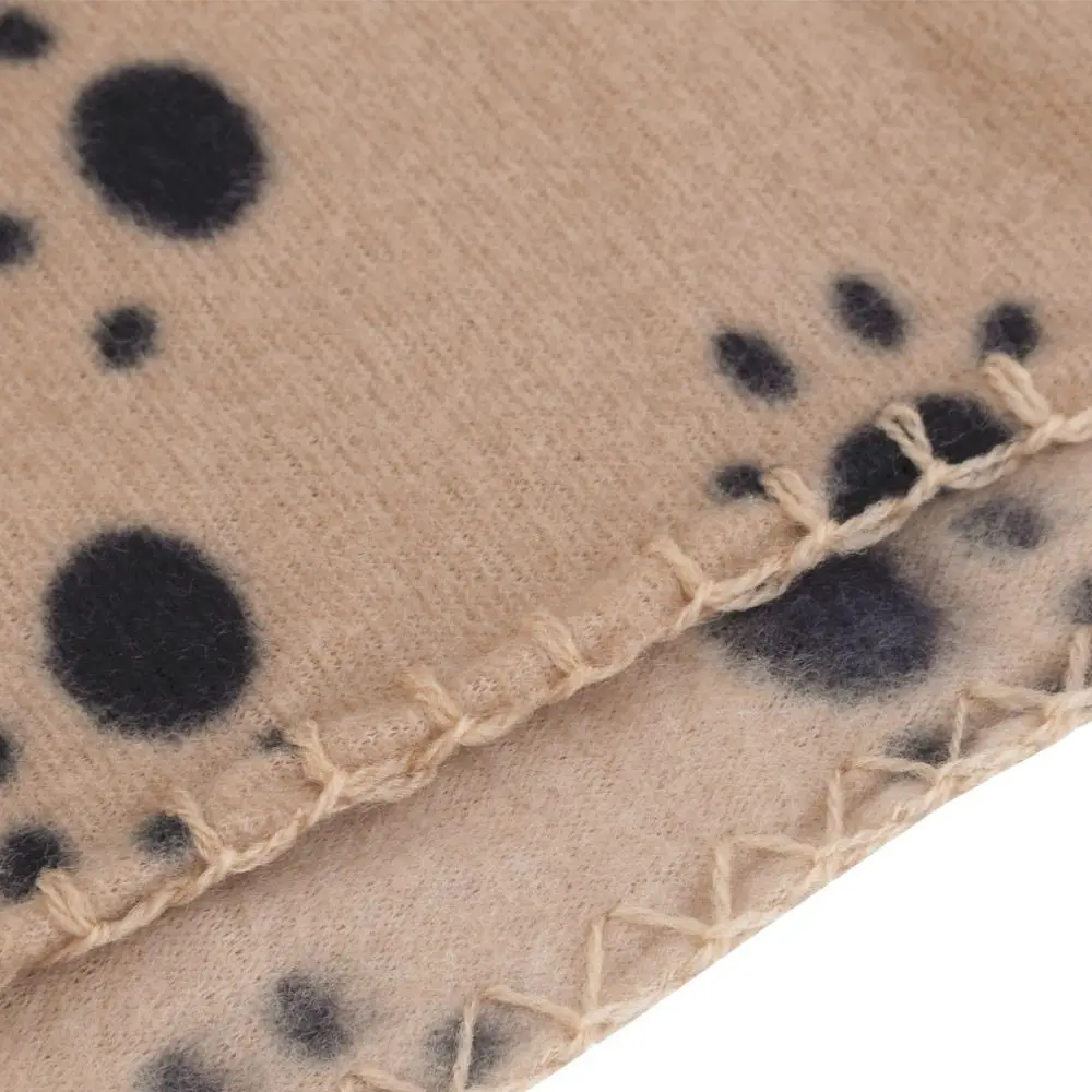 Cute Pet Puppy Dog Cat Blanket Paw Prints Soft Warm Fleece Mat Bed Cover (Color: Gray(S,M), Light Brown(L) )