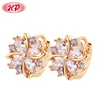 2018 Fashion Flower Shape Jewelry Fancy Design Gold Cz Earring