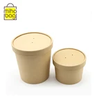 Soup Paper Environmental Custom Logo Printing Take Away Kraft Soup Paper Cup