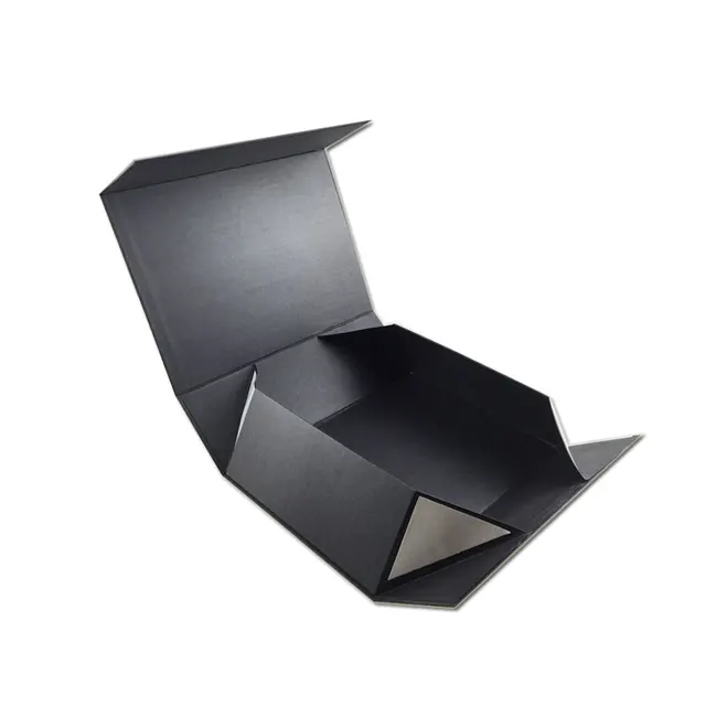 custom logo hot silver stamping magnetic folding gift boxes for