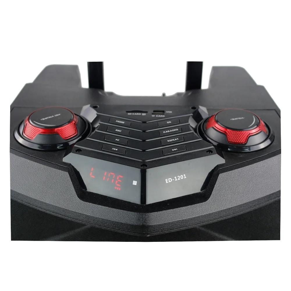 trolley portable active speaker box with usb/sd/fm/wireless mic/remote control/rechargeable battery - ANKUX.COM