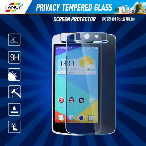 Cao cấp-Way Privacy tempered Glass Bảo Vệ Màn Hình đối với oppo N1 mini