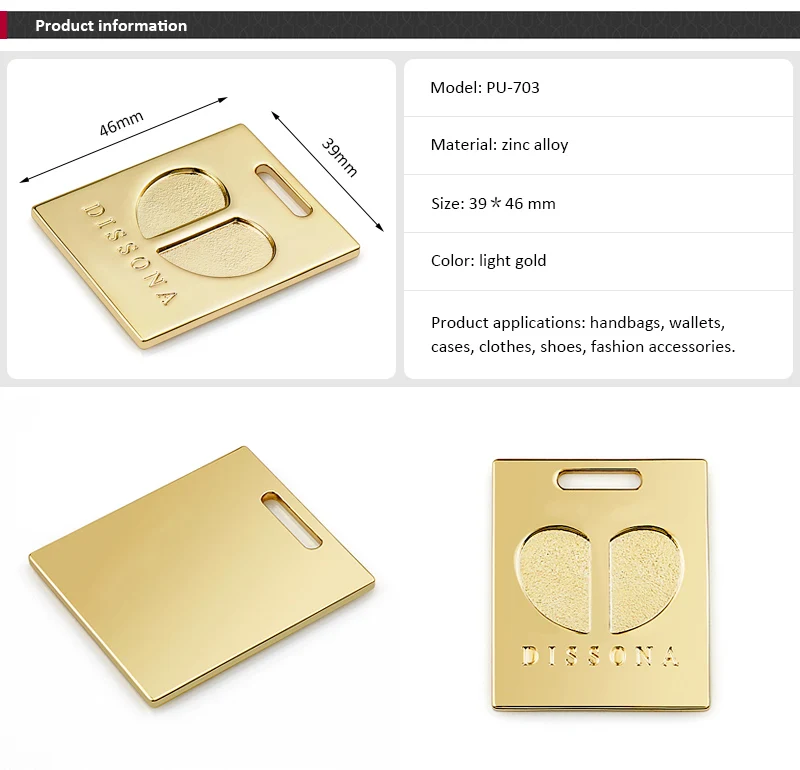 Handbag Labels Metal