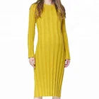 P18B043BE wholesale top cashmere quality elegant woman dresses with long sleeve