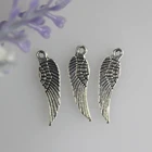 Pieces Wings 200 Pieces Wholesale Antique Silver Angel Wings Loose Bead Charms Pendants Fit Bracelet Earrings 17 X 5mm