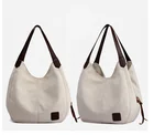 Wobag Large Capacity Ladies Vintage Style Hobo Canvas Shoulder Bags Designer Casual Tote Handbags