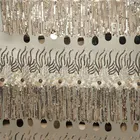 QALHH-002-Embroidery long sequin tassel fringe for latin dance dress graduation tassel